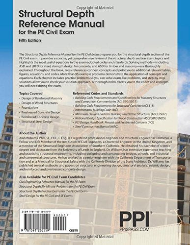 PPI Structural Depth Reference Manual for the PE Civil Exam, 5th Edition – A Complete Reference Manual for the PE Civil Structural Depth Exam