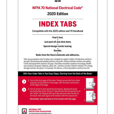 2020 NFPA National Electrical Code Tabs