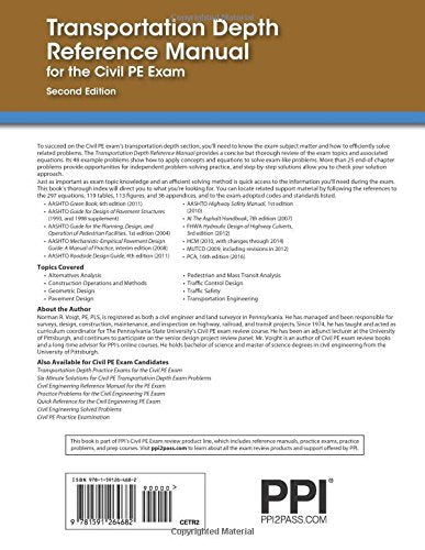 Transportation Depth Reference Manual for the Civil PE Exam, 2nd Ed